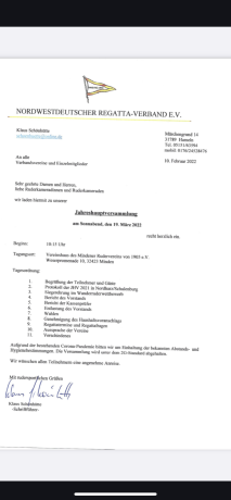 Einladung zur Jahreshauptversammlung 