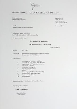 Einladung zur Jahreshauptversammlung 2026
